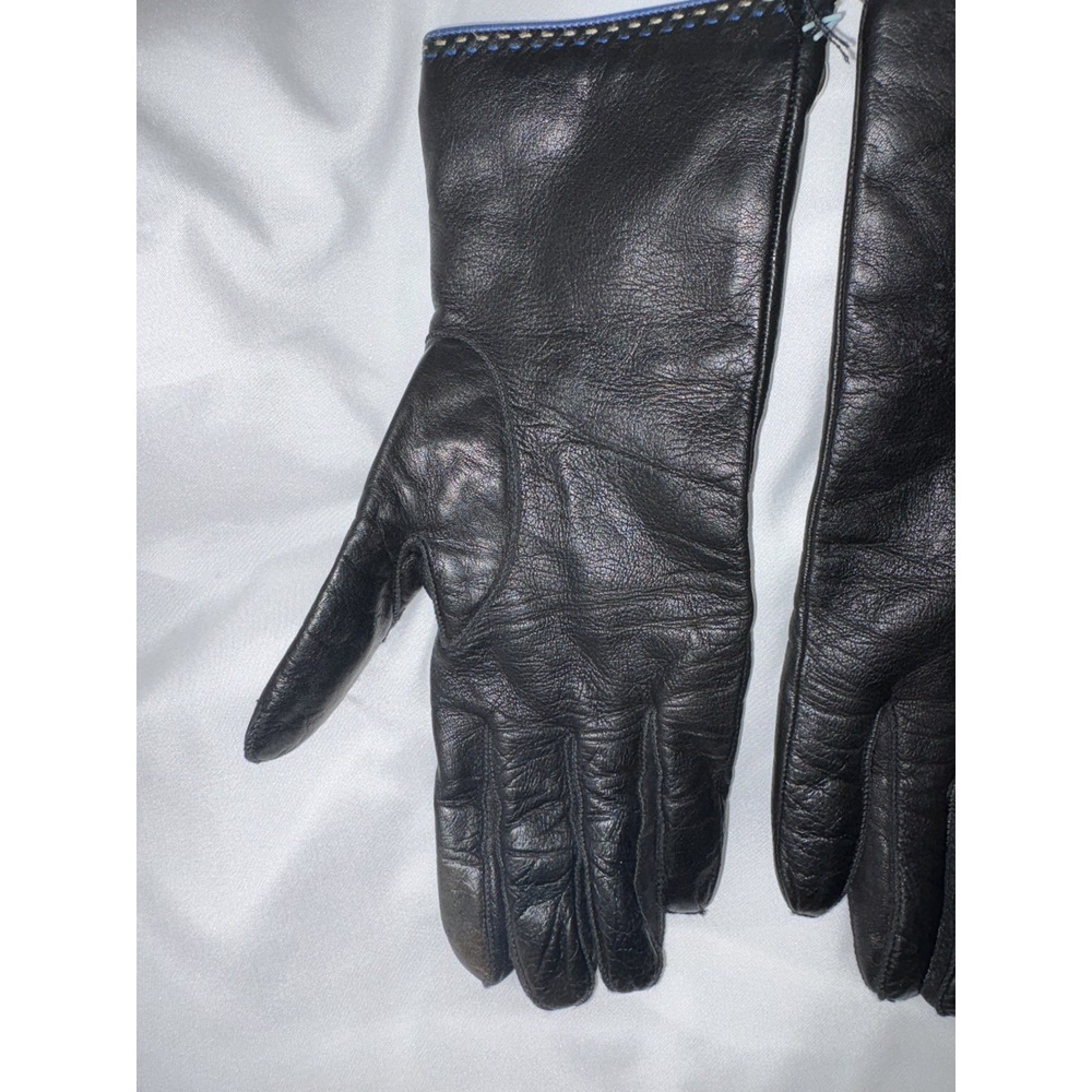VintageWomen's Coach Black 100% Leather Gloves ,Size 8 -Lined 100% Cashmere - Picture 10 of 15